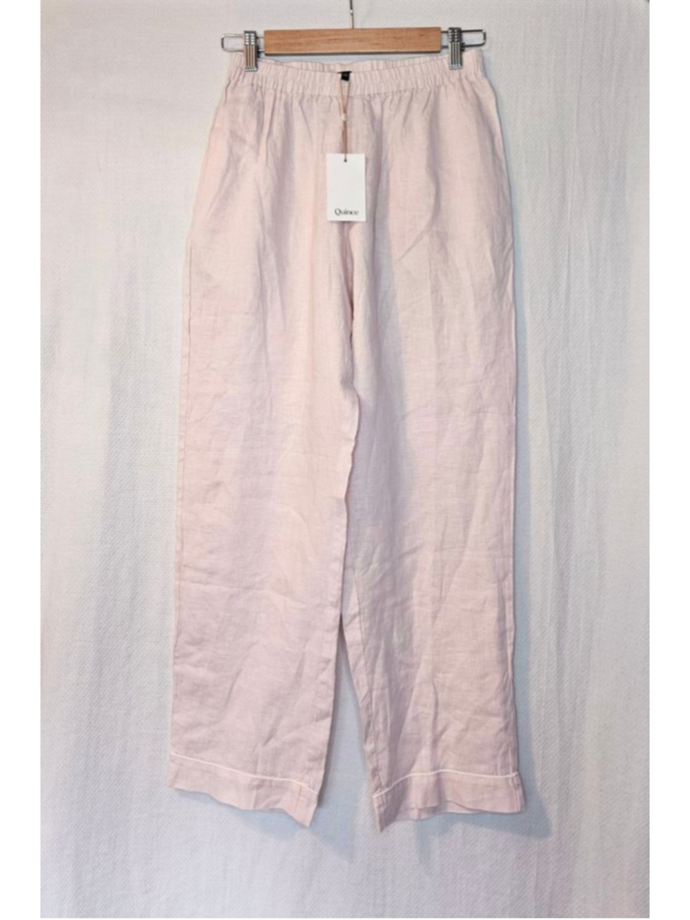 Quince 100% Egyptian Linen Pale Pink Pajama Lounge Casual Pants NWT Sz XS - Picture 3 of 7